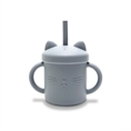 Bicchiere in Silicone con Manico e Cannuccia GREY